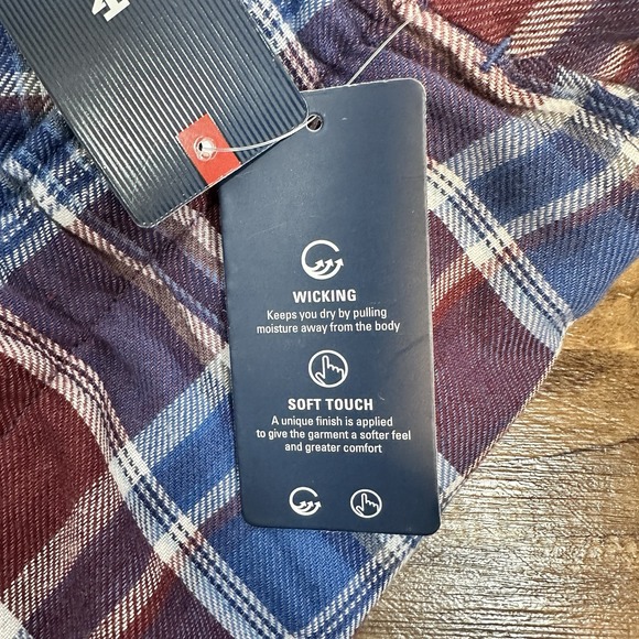 IZOD Mens Pajama Pants XXL Dark Red Blue Plaid Sleepwear KNOIZ8012WHF601 NWT - Picture 8 of 8